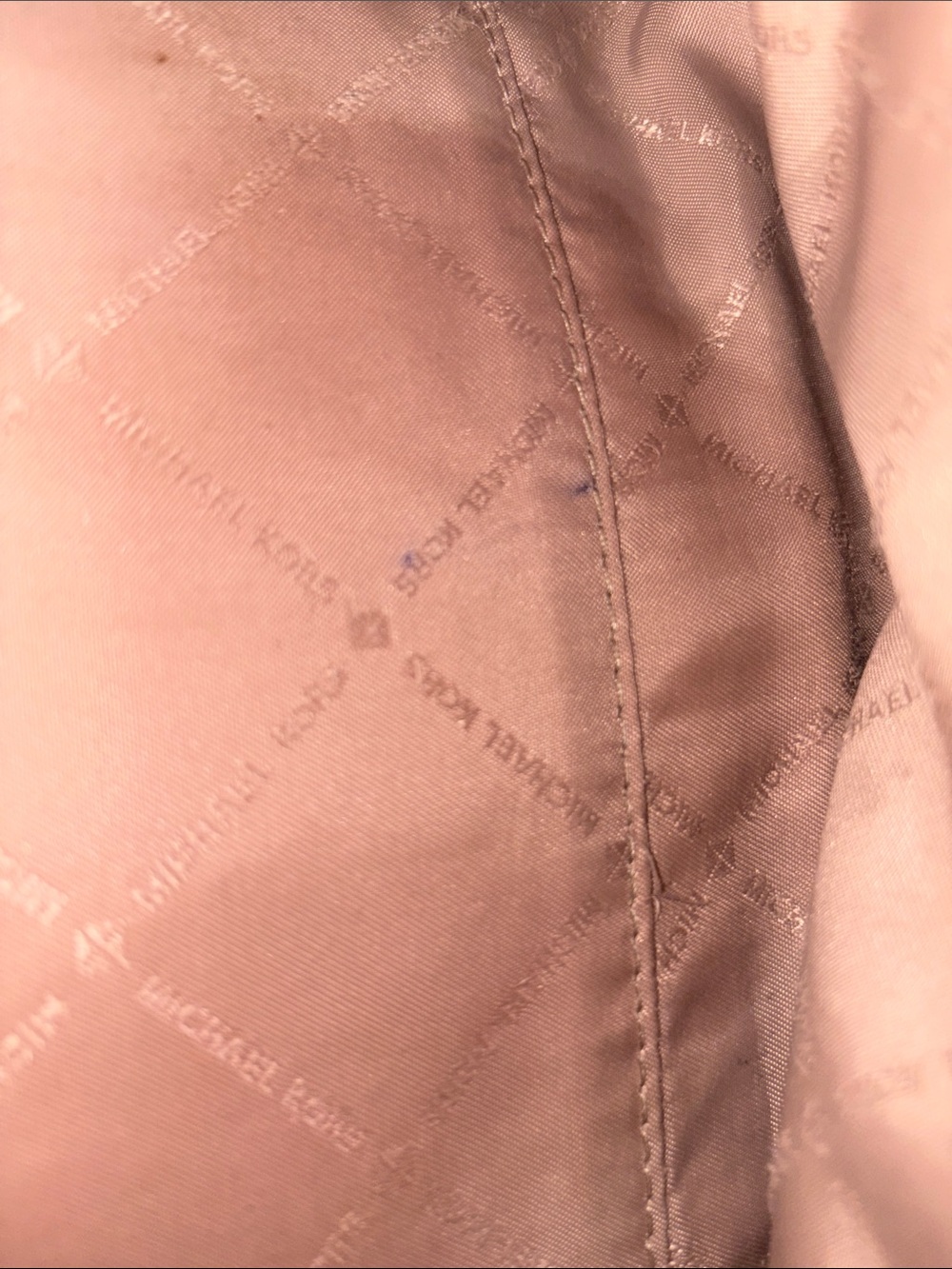 EUC- Michael Kors Pink Logo Tote with Striped Crossbody Strap & Wallet - Picture 13 of 17